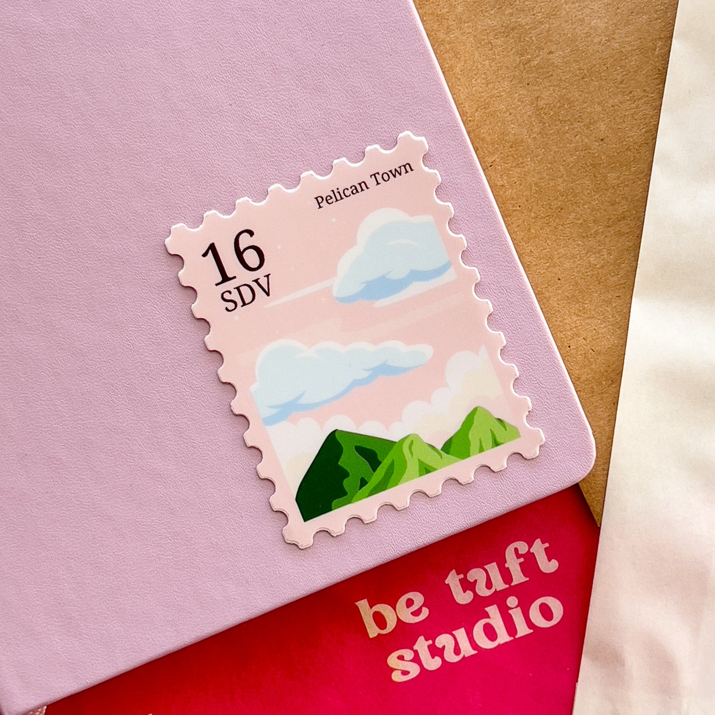 Pelican Town Pink Skies Stamp Sticker